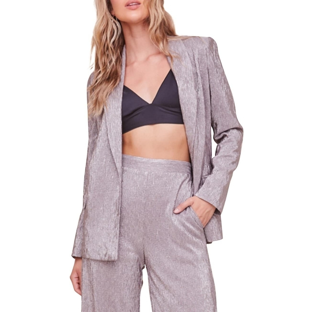 💖 Metallic pink high waisted trousers 2PC SET